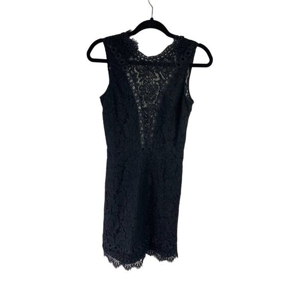 Free People Saylor Cherie Bodycon Mini Dress Lace XS black - Picture 1 of 8